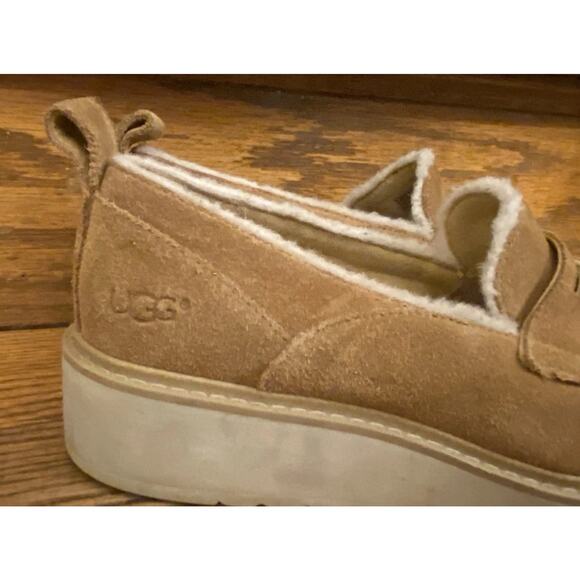 UGG Womens Atwater Spill Seam Penny Loafer Sz 7.5 Camel Suede - Picture 4 of 10